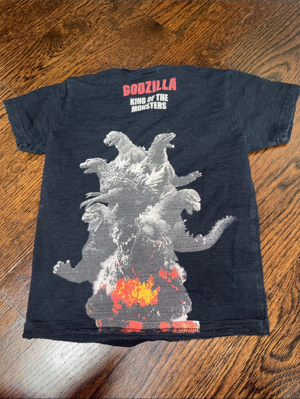 GODZILLA X FOLKART BLACK T-SHIRT 100#•% cotton - Picture 1 of 5